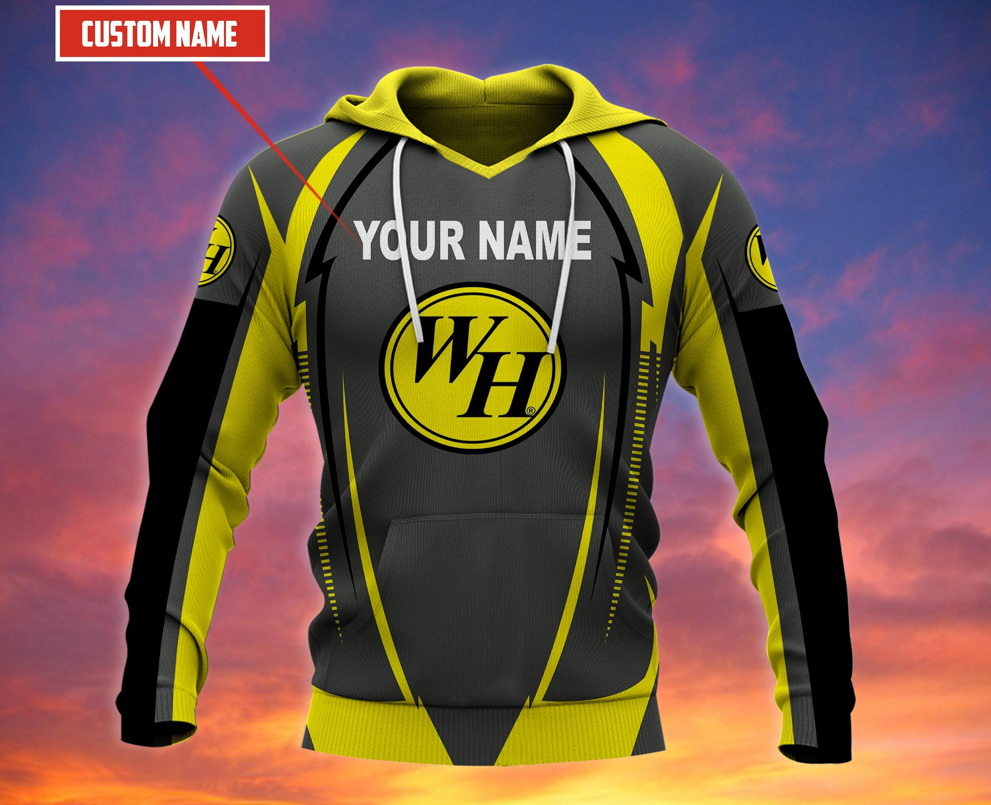 Personalized Waffle House Grey Yellow Custom All Over Print 3D Hoodie Personalized Waffle House Grey Yellow Custom All Over Print 3D Hoodie