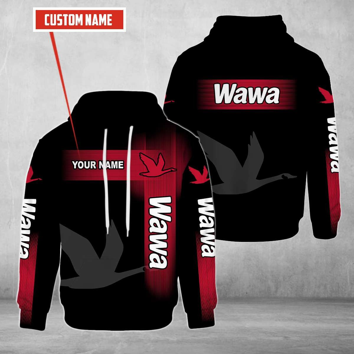 Personalized Wawa Black Custom All Over Print 3D Hoodie Personalized Wawa Black Custom All Over Print 3D Hoodie
