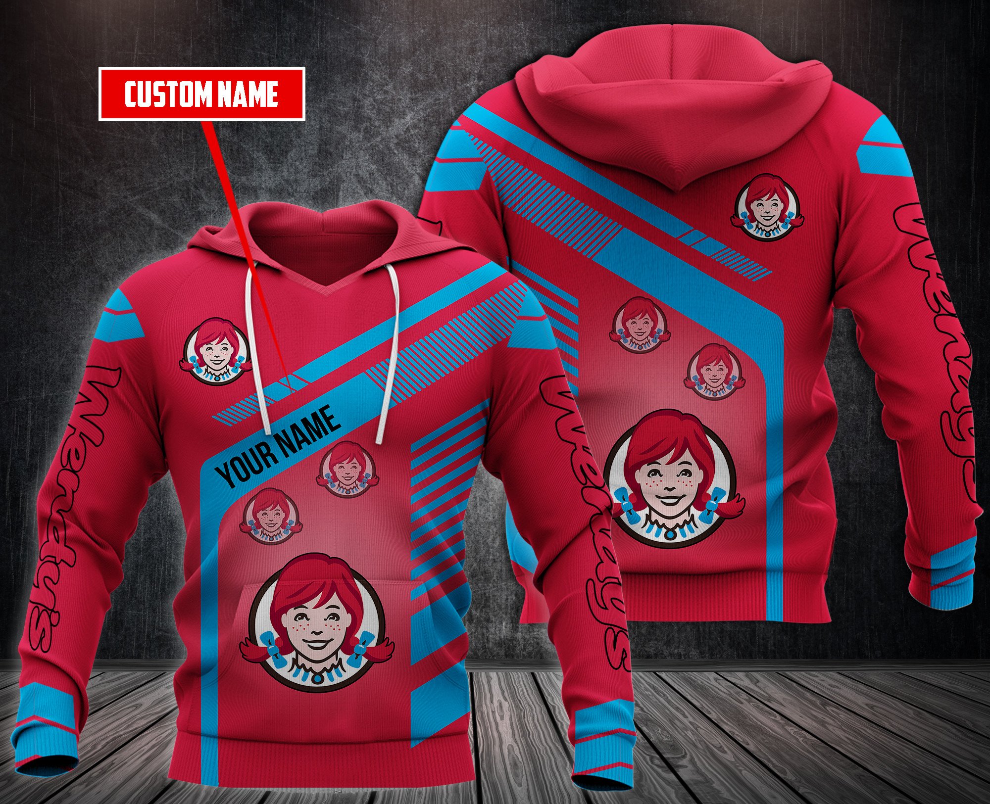Personalized Wendy’S Custom All Over Print 3D Hoodie Personalized Wendy’S Custom All Over Print 3D Hoodie