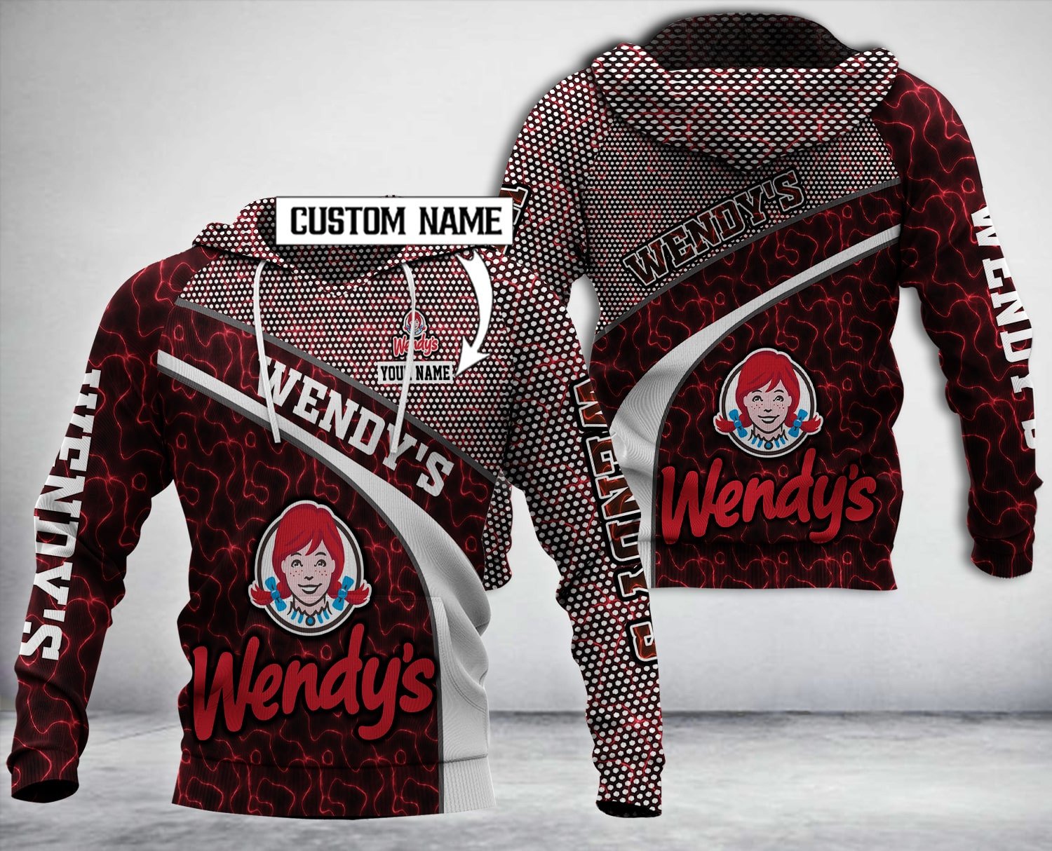 Personalized Wendy’S Red White Custom All Over Print 3D Hoodie Personalized Wendy’S Red White Custom All Over Print 3D Hoodie