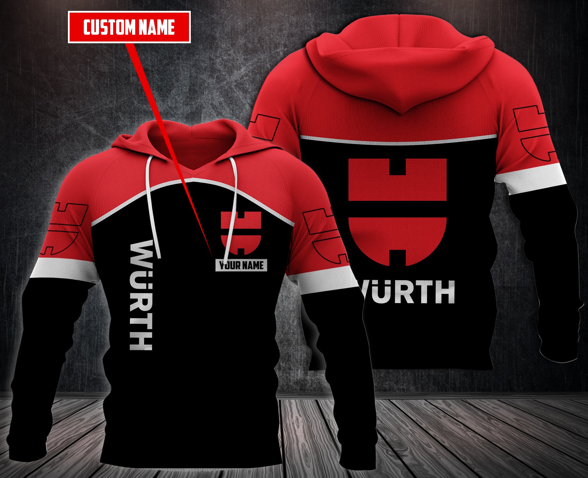Personalized-Wurth-Custom-Hoodie-Fleece-Hoodie-2