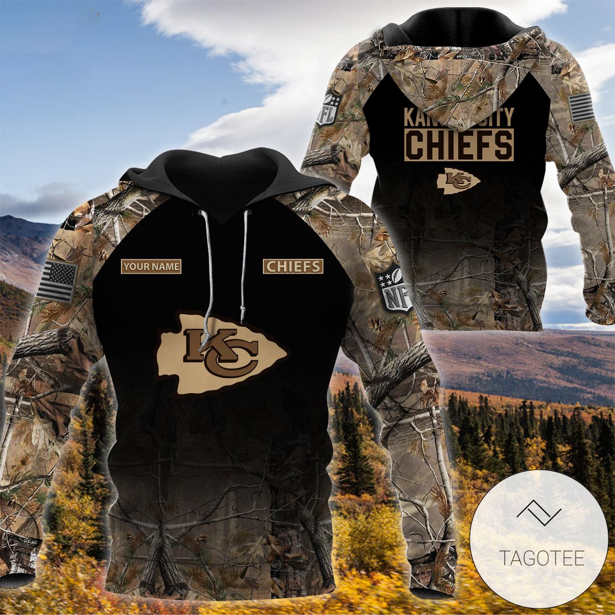 Personalized Your Name Hunting Camo Style Kansas City Chiefs Full Print Hoodie Personalized Your Name Hunting Camo Style Kansas City Chiefs Full Print Hoodie