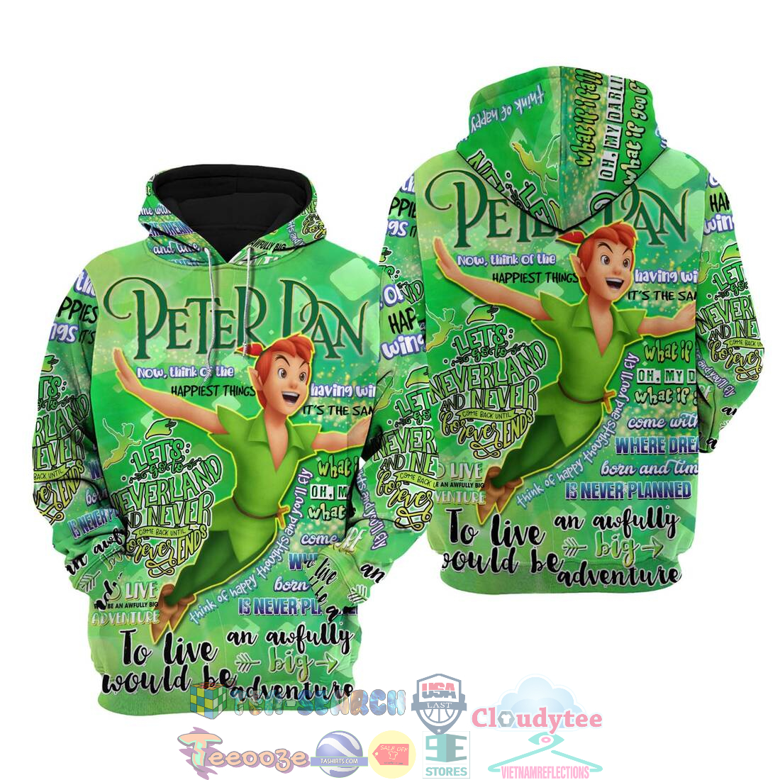 Peter Pan Punk Words Pattern Disney Quotes Hoodie 3D Peter Pan Punk Words Pattern Disney Quotes Hoodie 3D