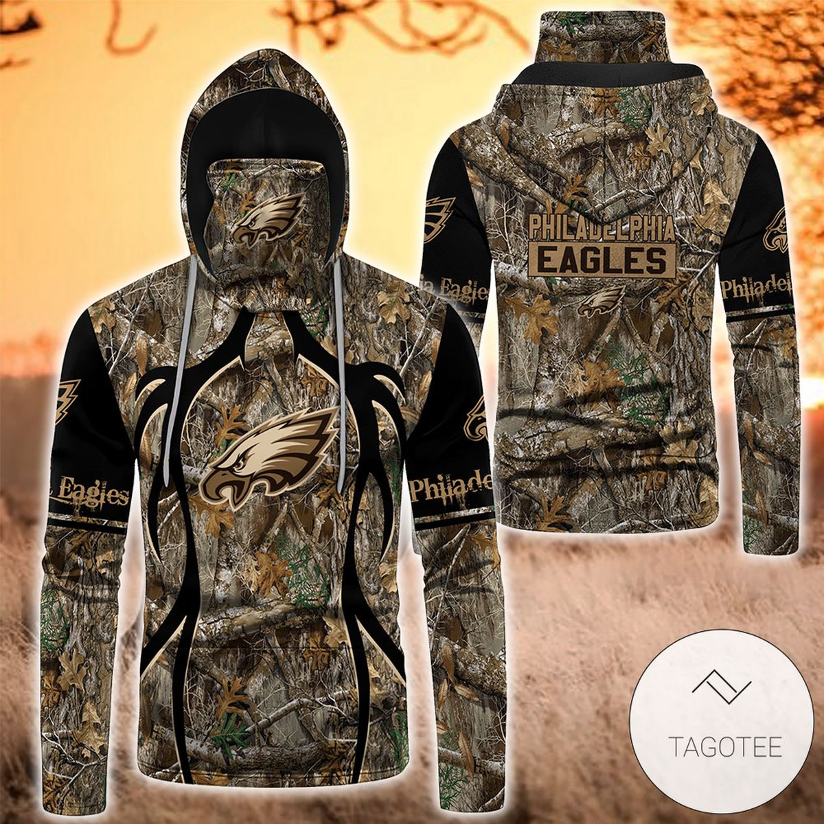 Philadelphia Eagles Camouflage Pattern Mask Gaiter Hoodie Philadelphia Eagles Camouflage Pattern Mask Gaiter Hoodie