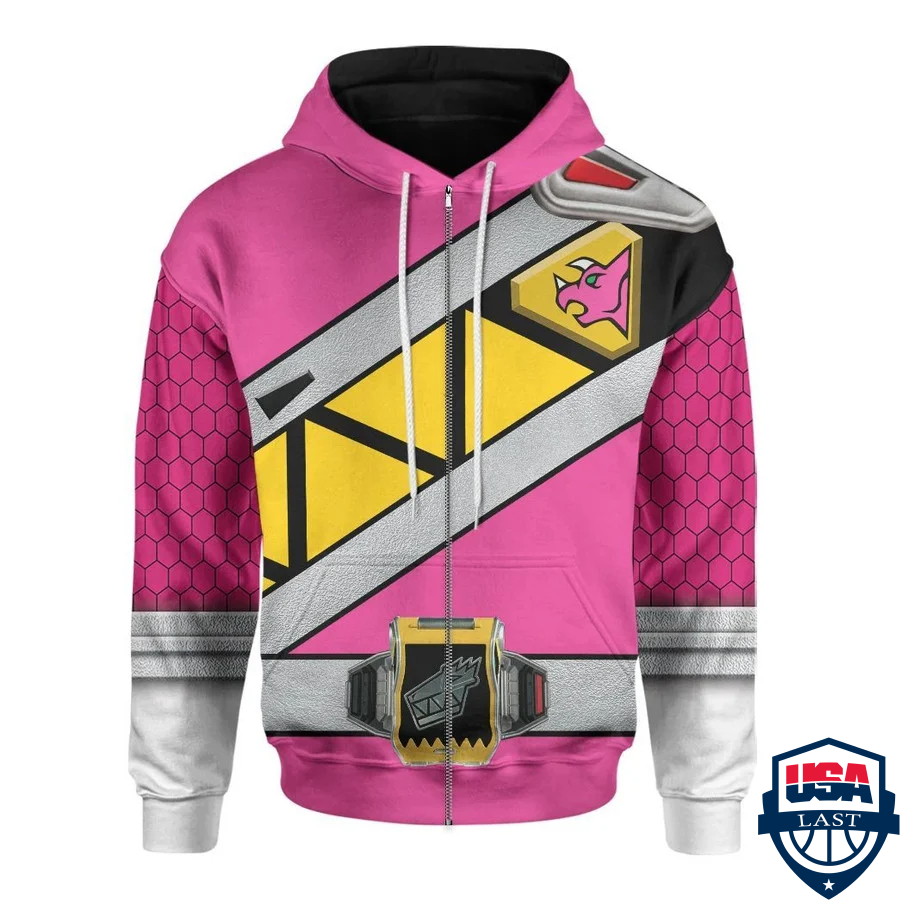 Pink Dino Charge Power Rangers 3D Hoodie Apparel Pink Dino Charge Power Rangers 3D Hoodie Apparel