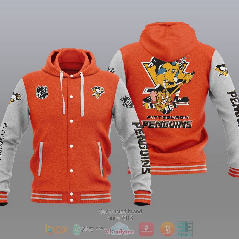 Pittsburgh Penguins Nhl Tom And Jerry Baseball Hoodie Jacket Pittsburgh Penguins Nhl Tom And Jerry Baseball Hoodie Jacket