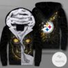 Pittsburgh Steelers Lava Skull Zipper Fleece Hoodie