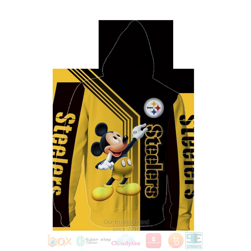 Pittsburgh Steelers Nfl Mickey Mouse 3D Hoodie Pittsburgh Steelers Nfl Mickey Mouse 3D Hoodie
