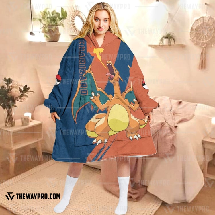 Pokemon-Anime-Charizard-Fleece-Hoodie-Blanket-2