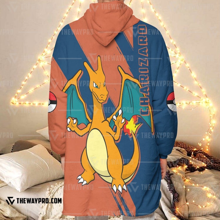 Pokemon-Anime-Charizard-Fleece-Hoodie-Blanket-3