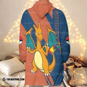 Pokemon Anime Charizard Fleece Hoodie Blanket