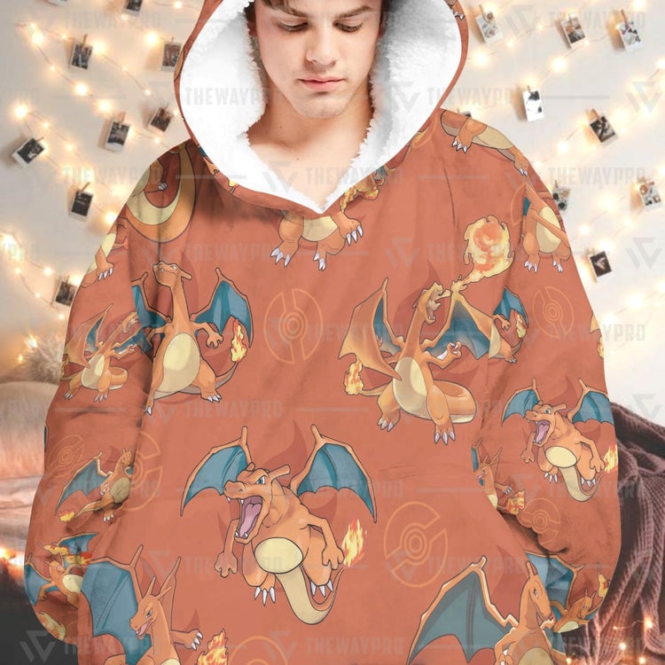 Pokemon-Charizard-Fleece-Hoodie-Blanket-3