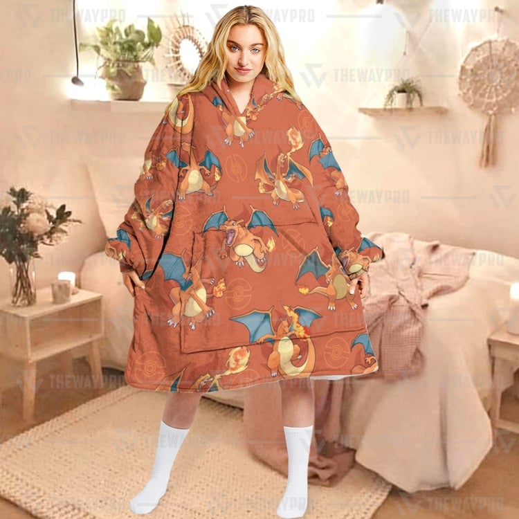Pokemon Charizard Fleece Hoodie Blanket Pokemon Charizard Fleece Hoodie Blanket