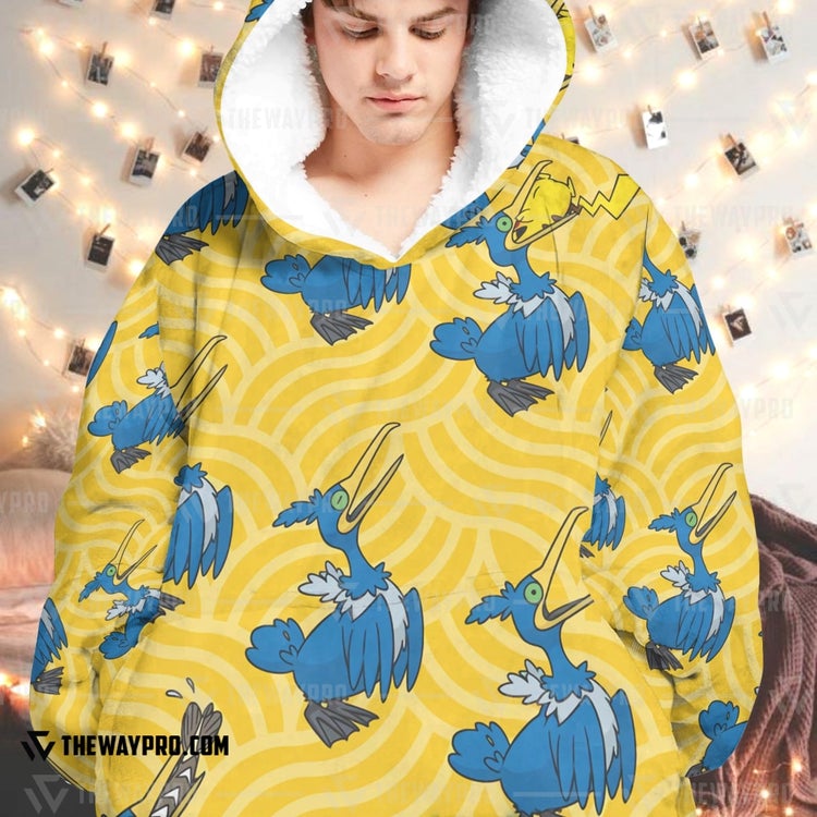 Pokemon-Cramorant-Fleece-Hoodie-Blanket-1