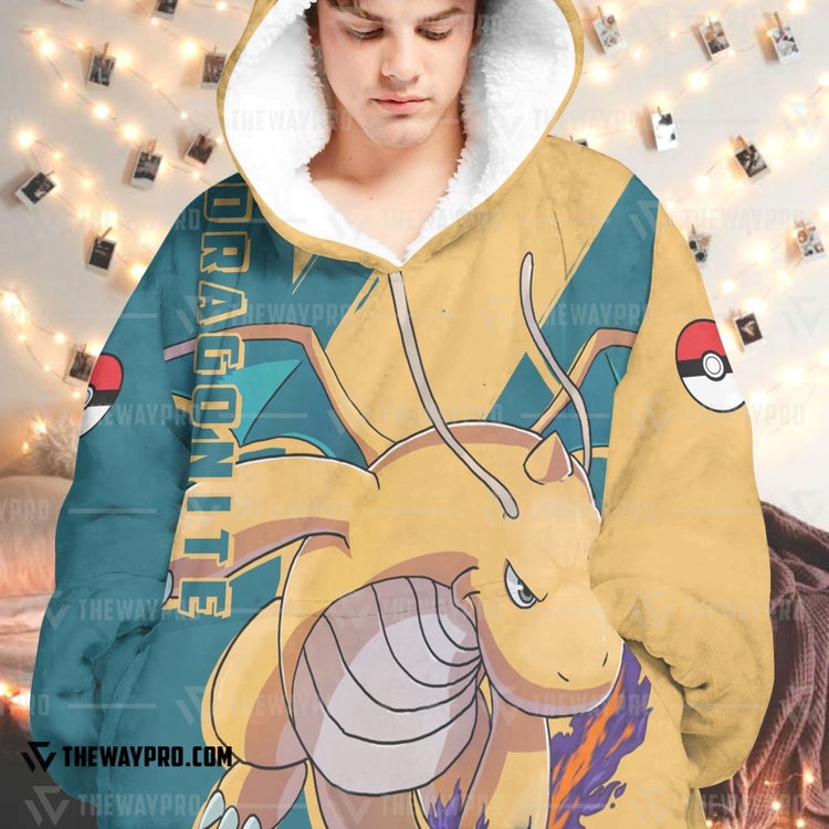 Pokemon-Dragonite-Fleece-Hoodie-Blanket-1