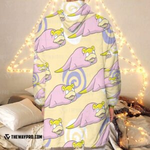 Pokemon Galarian Slowpoke Fleece Hoodie Blanket