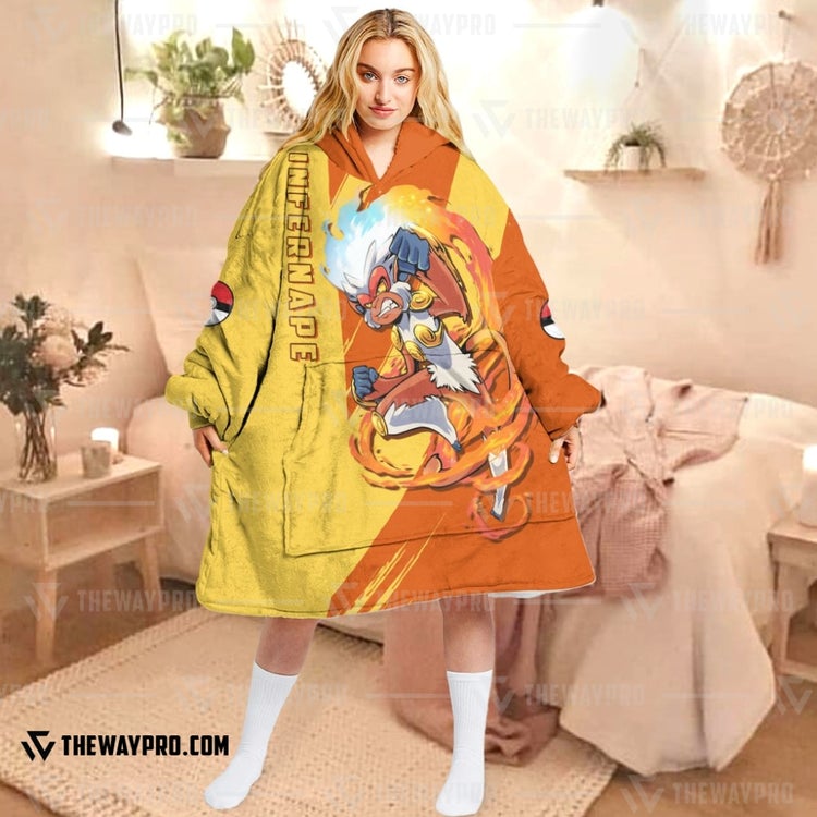 Pokemon-Infernape-Fleece-Hoodie-Blanket-1