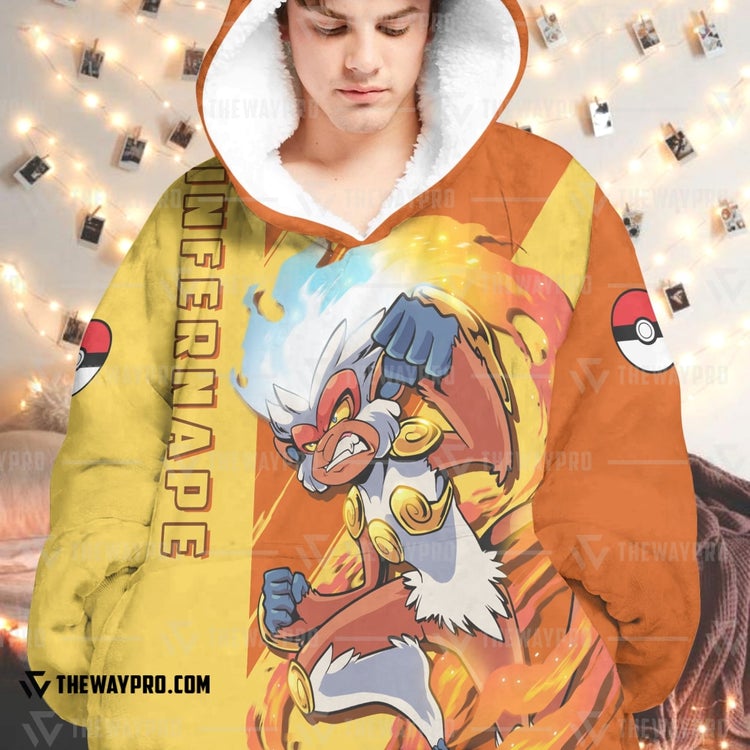 Pokemon-Infernape-Fleece-Hoodie-Blanket-2
