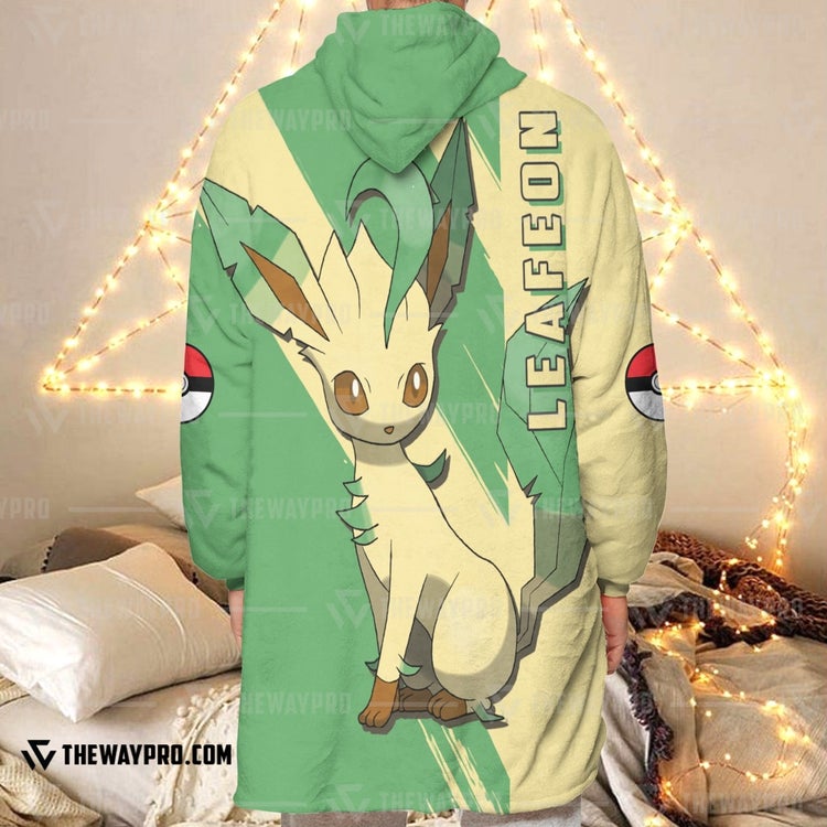 Pokemon-Leafeon-Fleece-Hoodie-Blanket-3