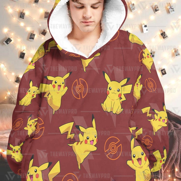 Pokemon-Pikachu-Fleece-Hoodie-Blanket-1