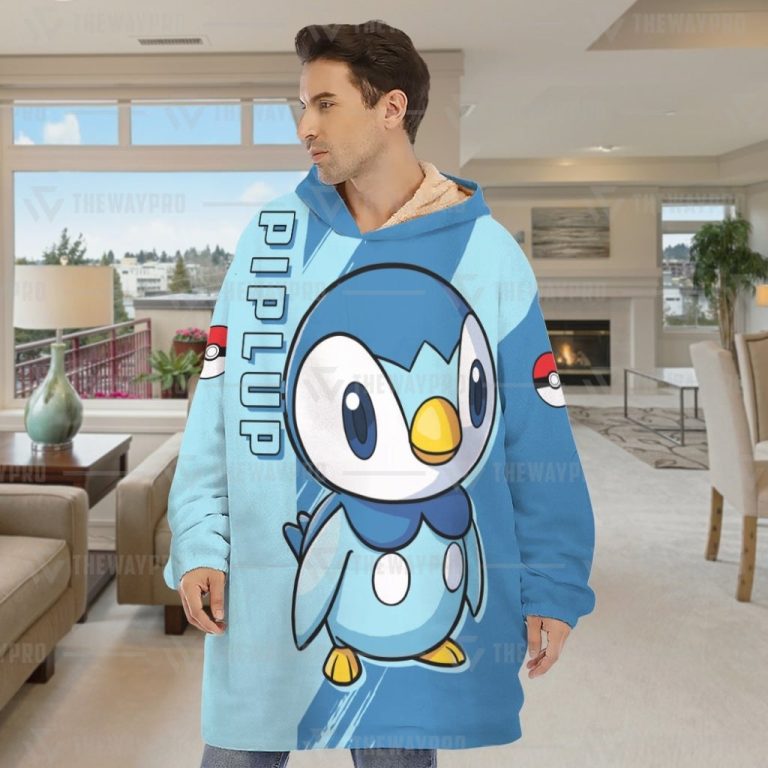 Pokemon-Piplup-Fleece-Hoodie-Blanket-1