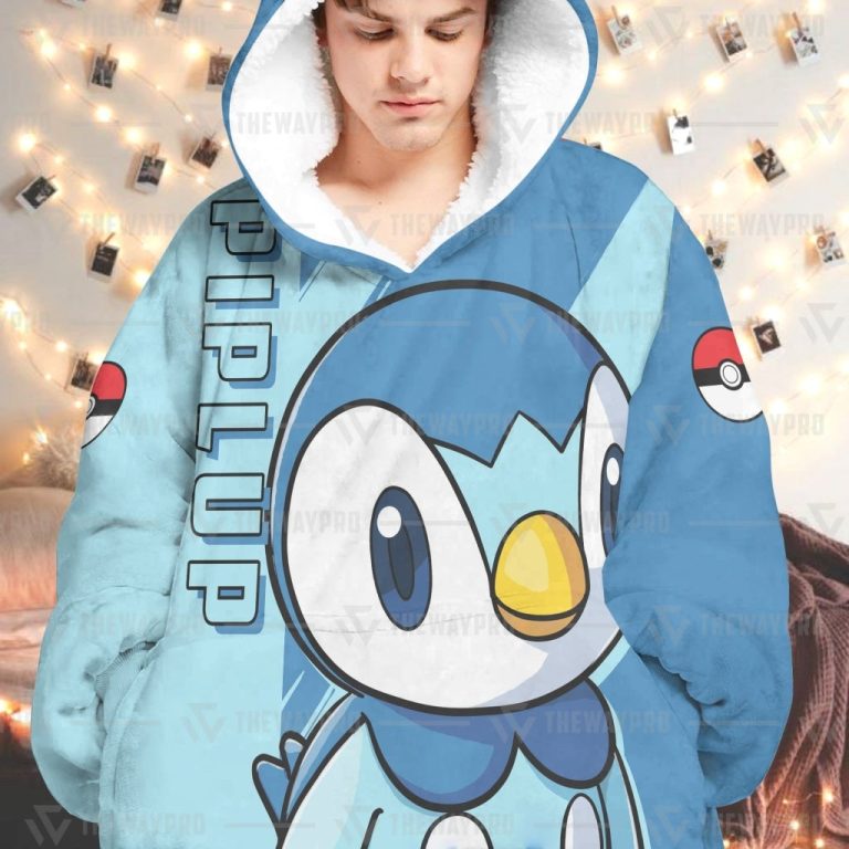 Pokemon-Piplup-Fleece-Hoodie-Blanket-3