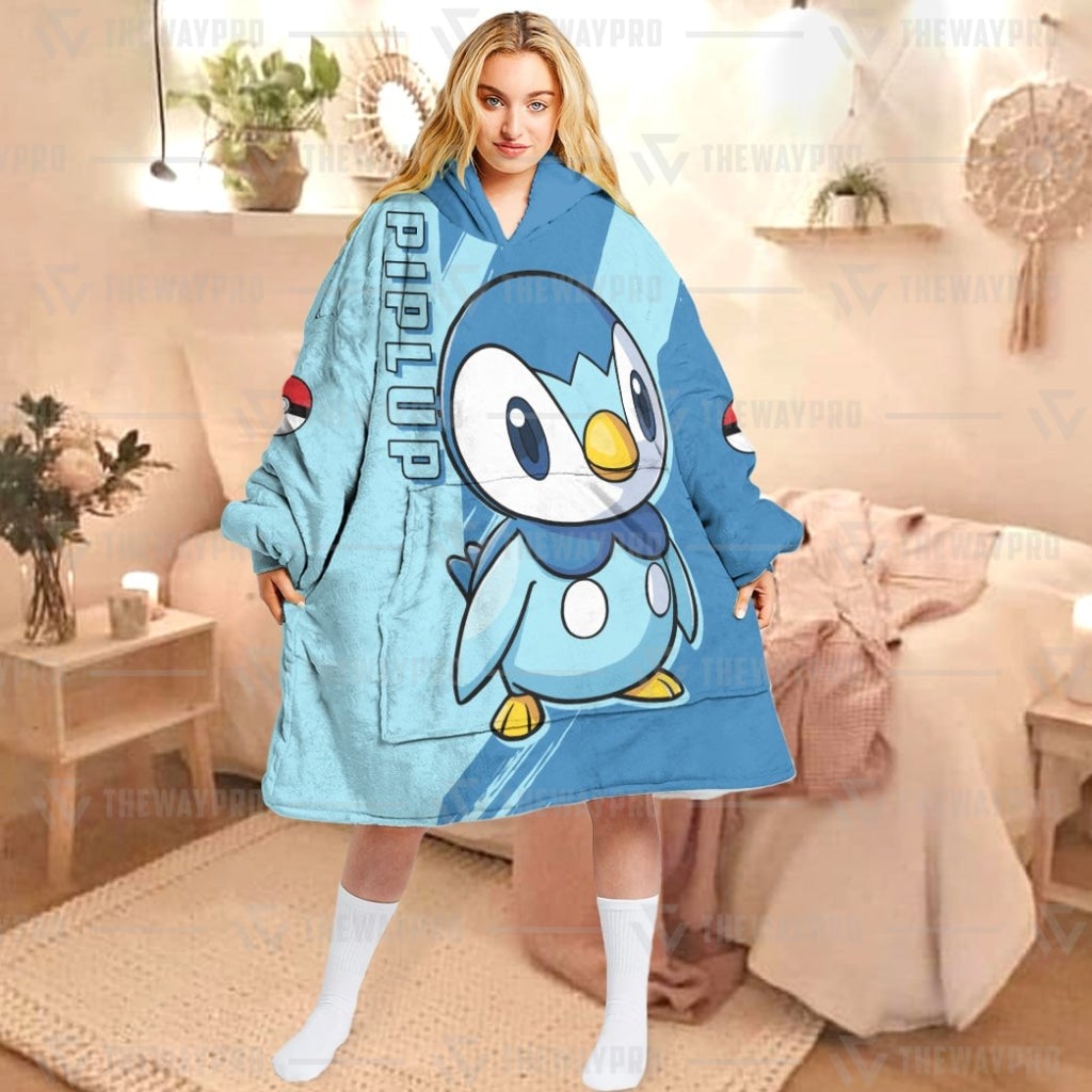 Pokemon Piplup Fleece Hoodie Blanket Pokemon Piplup Fleece Hoodie Blanket