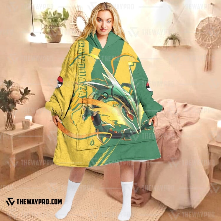 Pokemon-Rayquaza-Fleece-Hoodie-Blanket-1