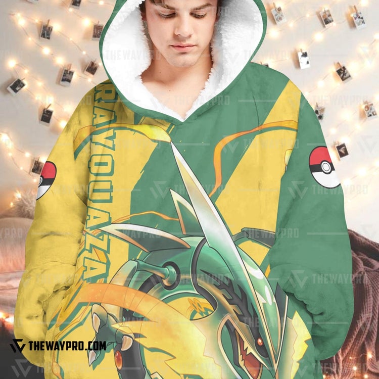 Pokemon-Rayquaza-Fleece-Hoodie-Blanket-2