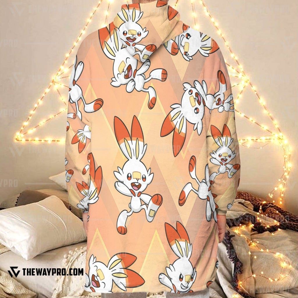 Pokemon Scorbunny Fleece Hoodie Blanket Pokemon Scorbunny Fleece Hoodie Blanket