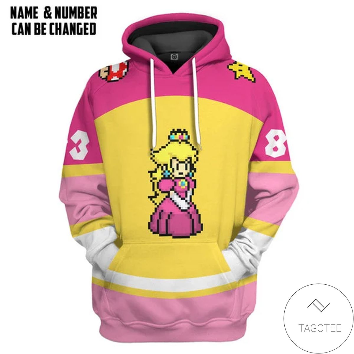 Princess Peach Sports Custom Name Custom Number Hoodie Princess Peach Sports Custom Name Custom Number Hoodie