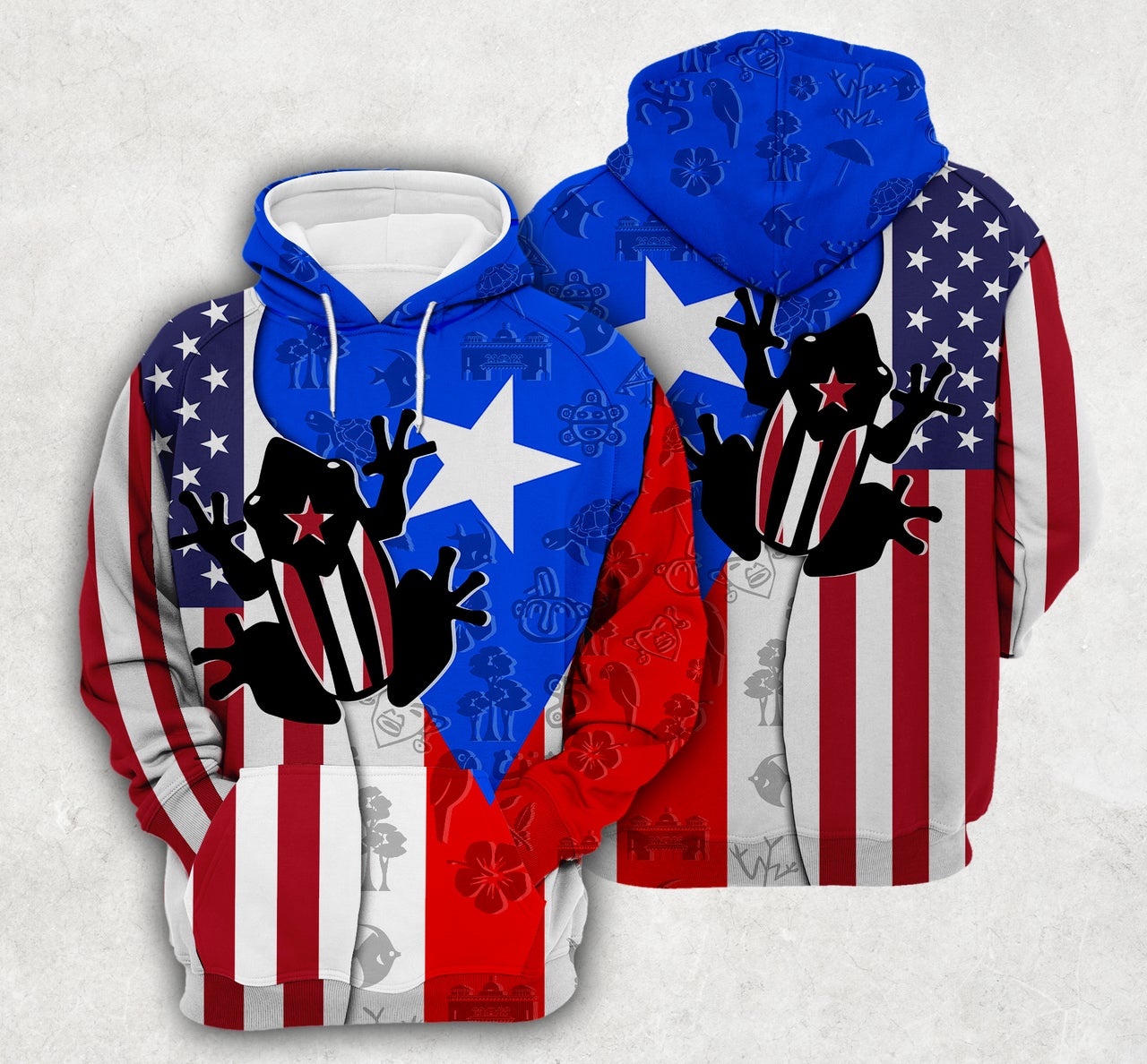 Puerto Rico Flag And Symbols Dual Citizen Hoodie Puerto Rico Flag And Symbols Dual Citizen Hoodie