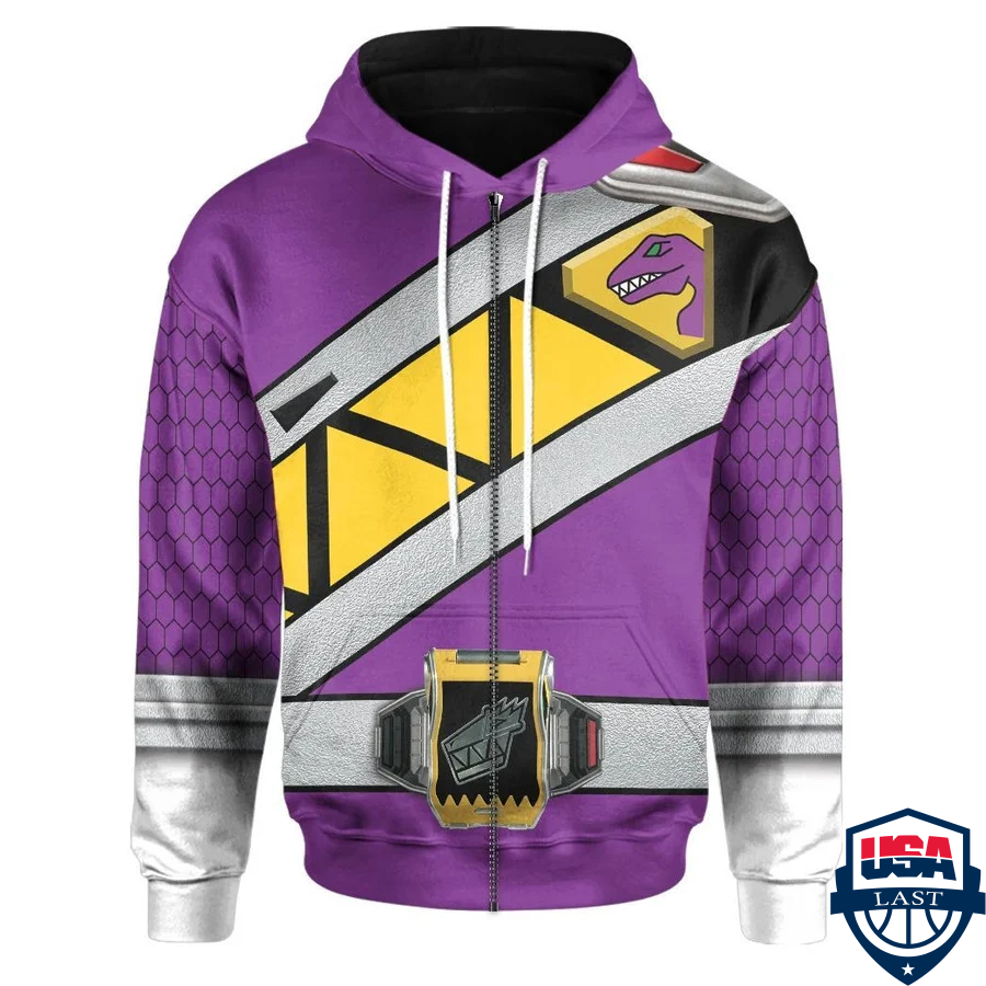 Purple Dino Charge Power Rangers 3D Hoodie Apparel Purple Dino Charge Power Rangers 3D Hoodie Apparel