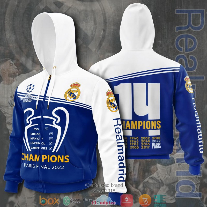 Real Madrid Champions League Paris Final 2022 3D Shirt Real Madrid Champions League Paris Final 2022 3D Shirt