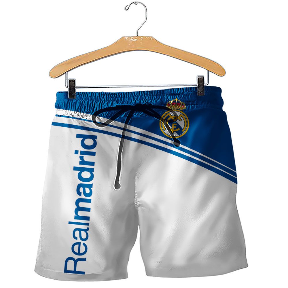 Real Madrid Fc White Blue 3D Shirt Real Madrid Fc White Blue 3D Shirt
