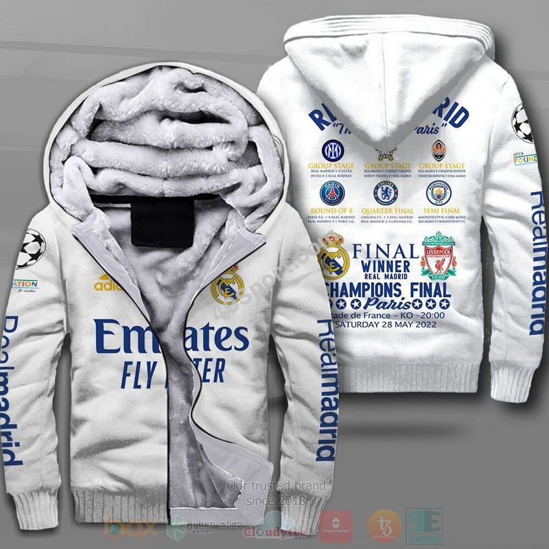 Real Madrid The Road To Paris Champions 3D Fleece Hoodie Real Madrid The Road To Paris Champions 3D Fleece Hoodie