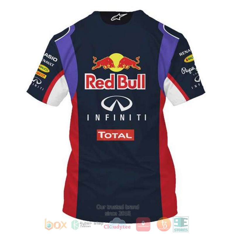Red Bull Infiniti 3Eox Dark Blue 3D Shirt Red Bull Infiniti 3Eox Dark Blue 3D Shirt