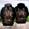Rottweiler Dog Face 3D Hoodie