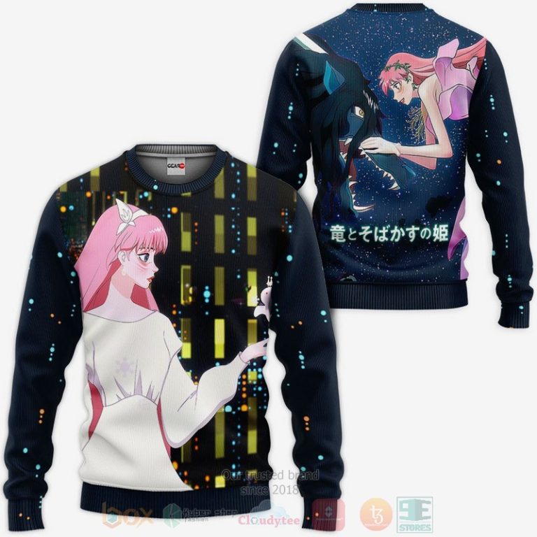 Ryuu-To-Sobakasu-No-Hime-Naitou-Suzu-Belle-Custom-Anime-3D-Hoodie-Bomber-Jacket-2