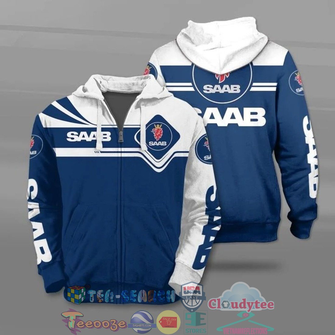 Saab Automobile All Over Printed T-Shirt Hoodie Saab Automobile All Over Printed T-Shirt Hoodie