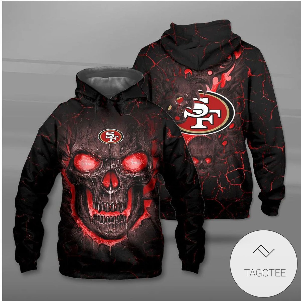 San Francisco 49Ers Lava Skull Hoodie San Francisco 49Ers Lava Skull Hoodie