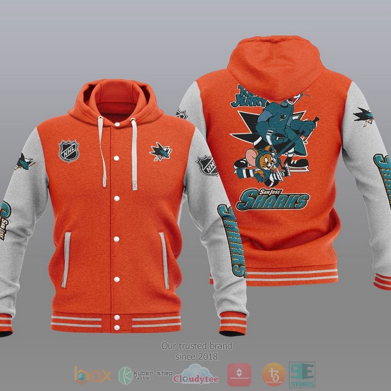 San Jose Sharks Nhl Tom And Jerry Baseball Hoodie Jacket San Jose Sharks Nhl Tom And Jerry Baseball Hoodie Jacket