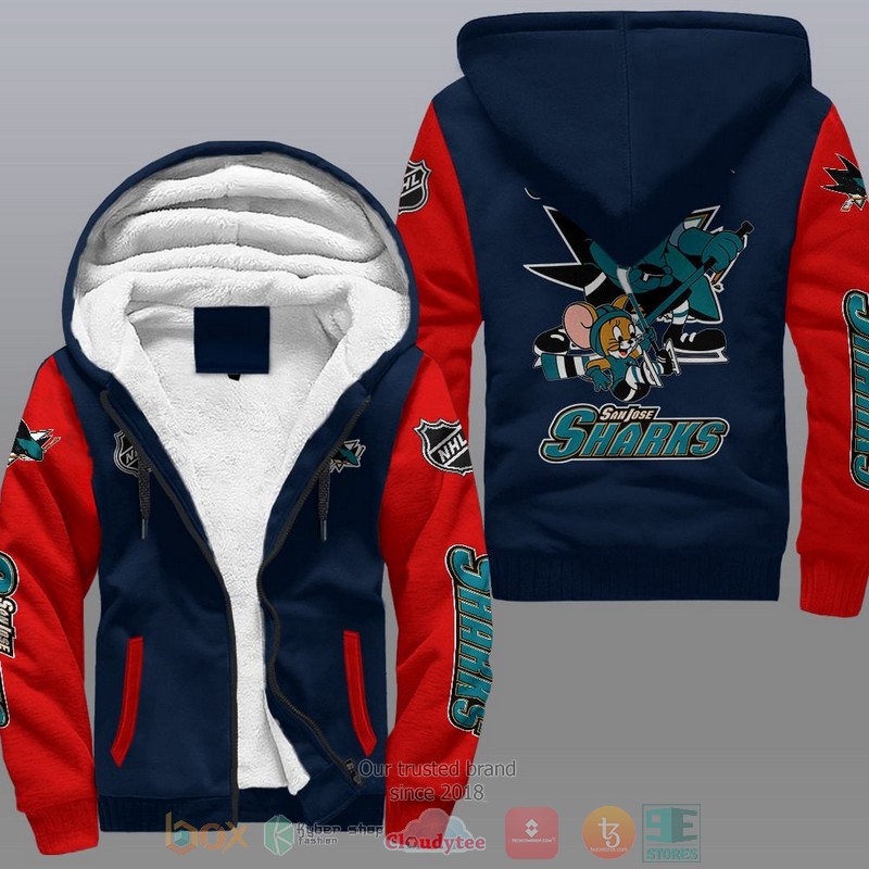 San Jose Sharks Nhl Tom And Jerry Fleece Hoodie San Jose Sharks Nhl Tom And Jerry Fleece Hoodie