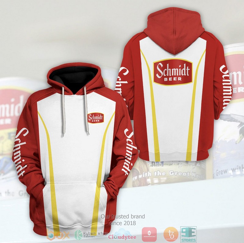 Schmidt Beer White Red 3D Hoodie Schmidt Beer White Red 3D Hoodie