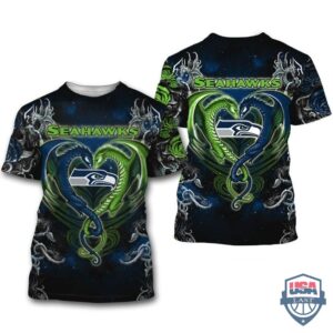 Seattle Seahawks Dragon Nfl 3D Hoodie T-Shirt