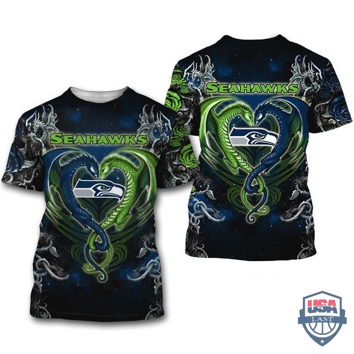 Seattle Seahawks Dragon Nfl 3D Hoodie T-Shirt Seattle Seahawks Dragon Nfl 3D Hoodie T-Shirt