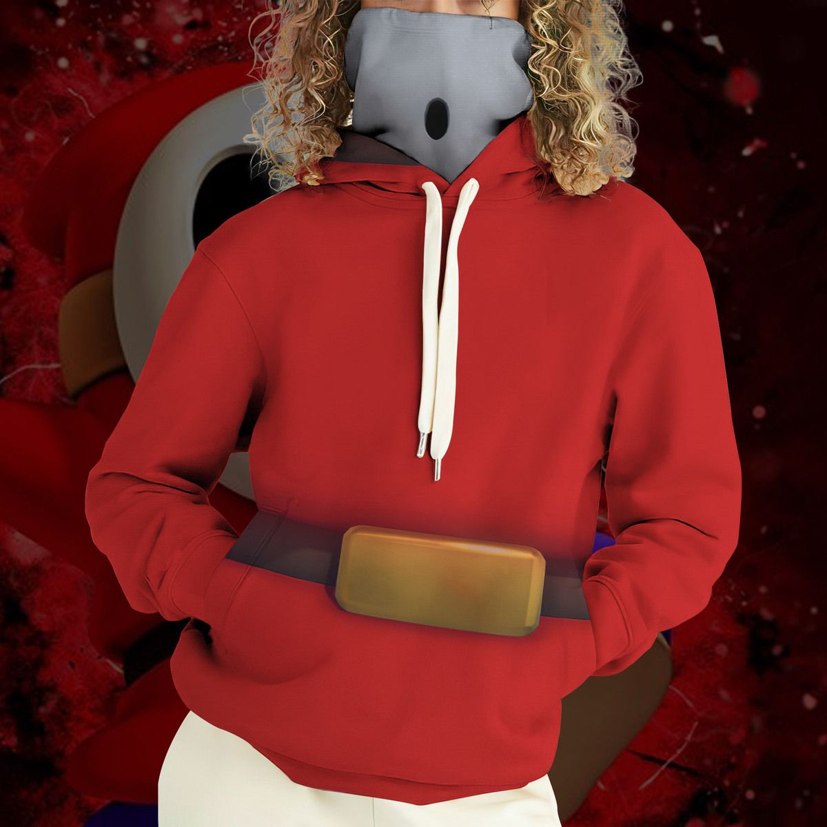 Shy Guy Bandana 3D Hoodie Mask Shy Guy Bandana 3D Hoodie Mask