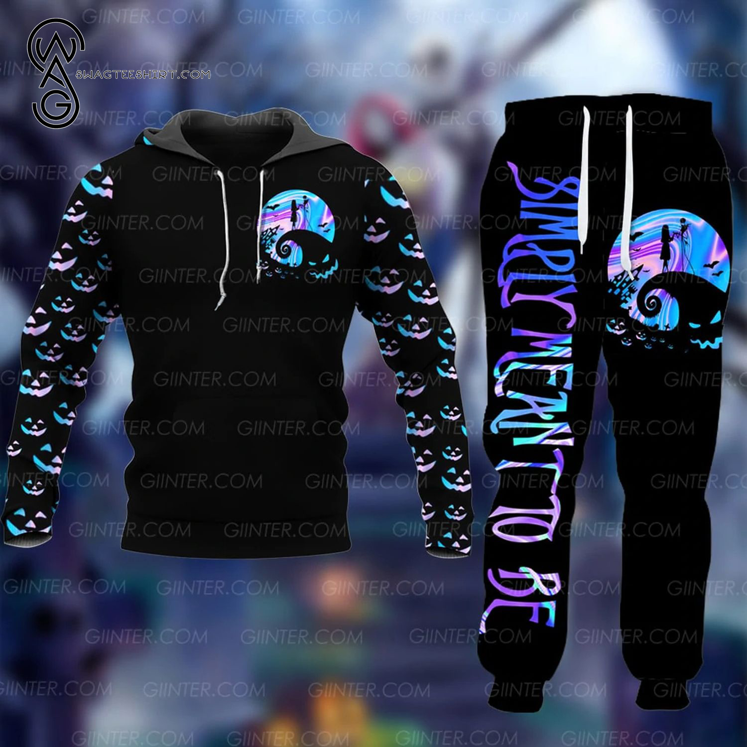 Simply Meant To Be Jack Skellington Full Print Combo Hoodie And Sweatpants Simply Meant To Be Jack Skellington Full Print Combo Hoodie And Sweatpants