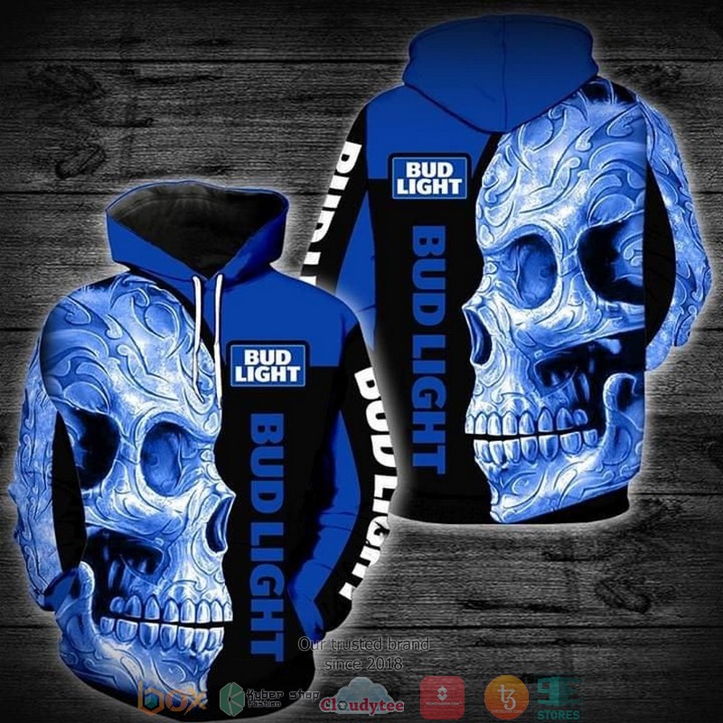 Skull Bud Light 3D Hoodie Skull Bud Light 3D Hoodie