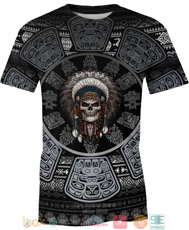 Skull-Chief-Pattern-Native-American-3D-Shirt-Hoodie-3